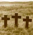 Кресты на месте захоронения